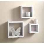 ever square cubes wall decor shelf set of three white