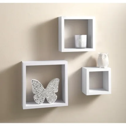 ever square cubes wall decor shelf set of three white