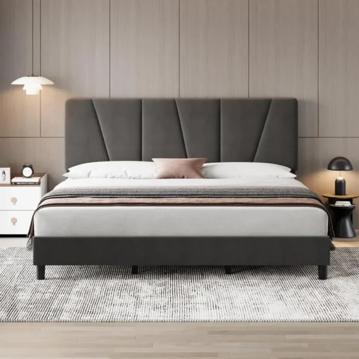 vento – ultra modern black & grey king size bed