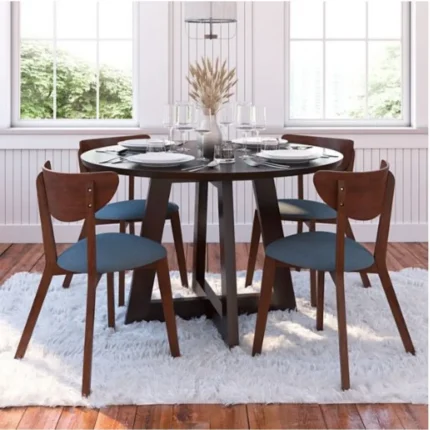 bion – round cross leg dinning table set
