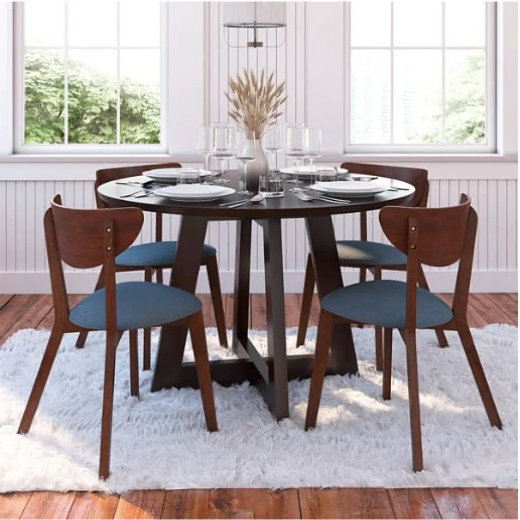 bion – round cross leg dinning table set