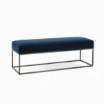 boxy – dark blue cushioned ottoman bench