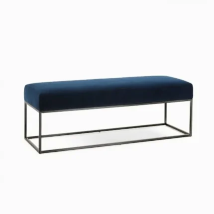 boxy – dark blue cushioned ottoman bench