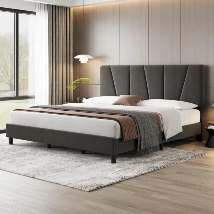 vento – ultra modern black & grey king size bed