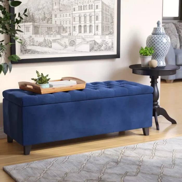 kevin – navy blue storage ottoman