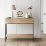 siamo – oak brown & black console table