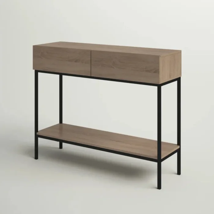 siamo – oak brown & black console table