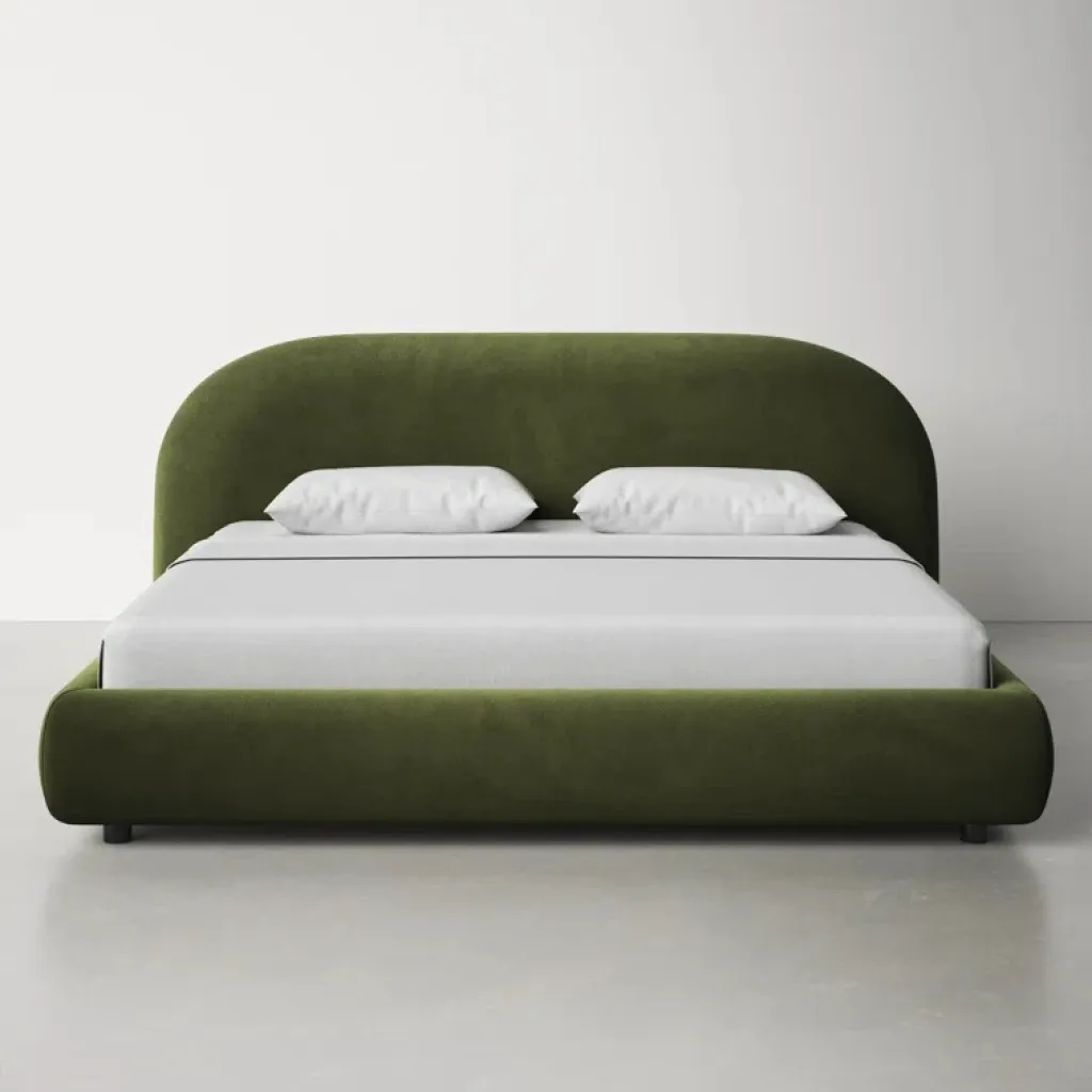alge – green king size bed with extra comfort cushioning