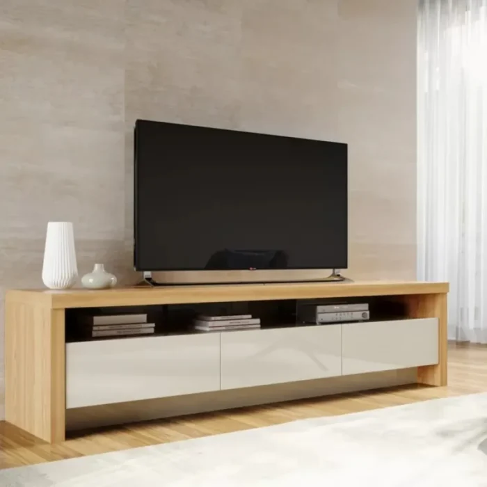 moonsoon – media display tv stand with storage cabins