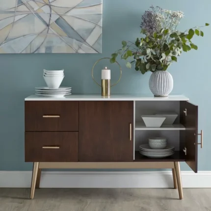 sirene – dark walnut brown matt polish finish side board