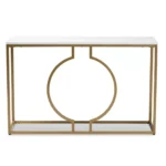 anser – ultra modern console table with golden metallic frame