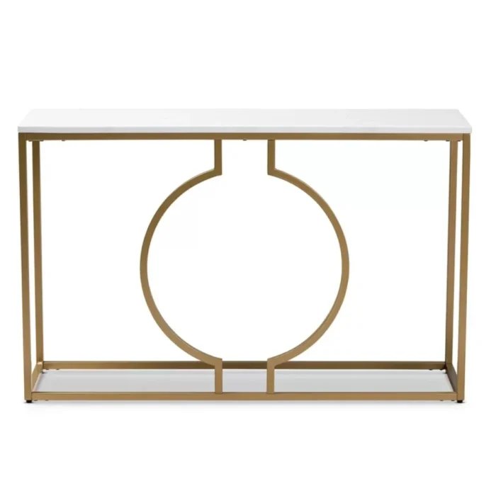 anser – ultra modern console table with golden metallic frame