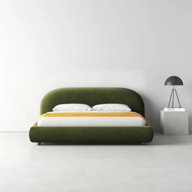 alge – green king size bed with extra comfort cushioning