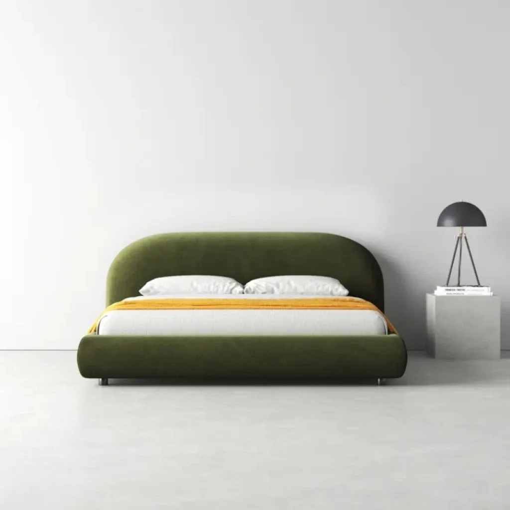 alge – green king size bed with extra comfort cushioning