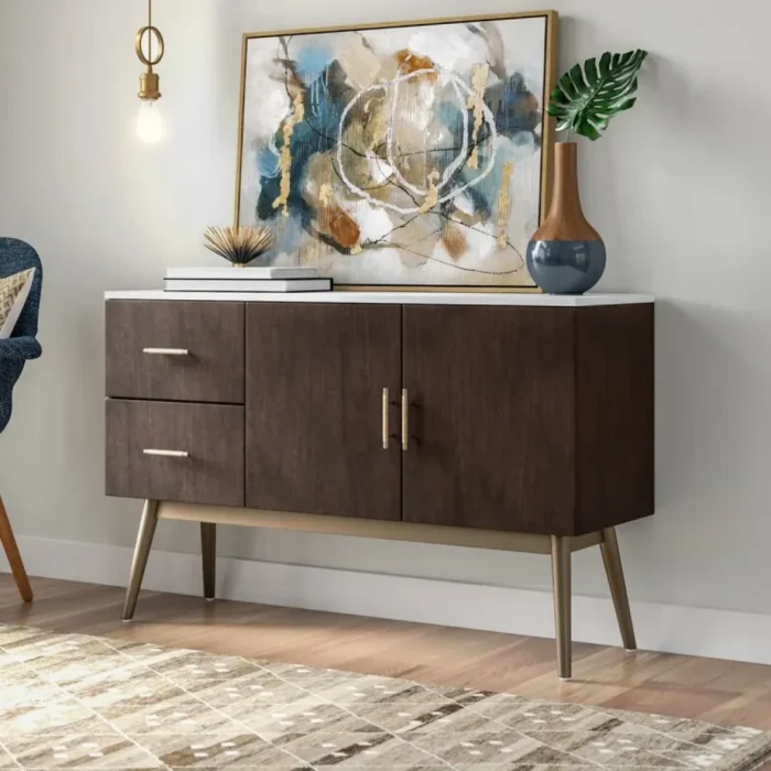 sirene – dark walnut brown matt polish finish side board