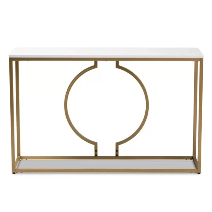 anser – ultra modern console table with golden metallic frame