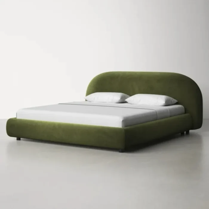 alge – green king size bed with extra comfort cushioning