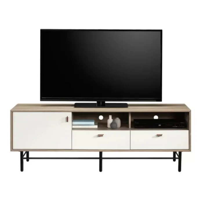 urbantine – white & light brown laminated tv unit stand