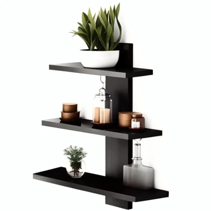 shelfie – three tired black wall shelf