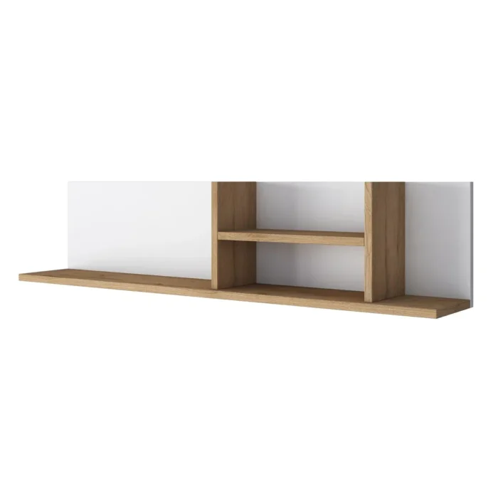neba – white & oak brown multifunctional wall shelf