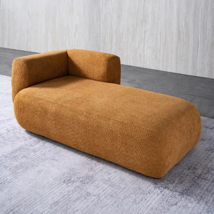 soleil – rustic orange platform style chaise lounge