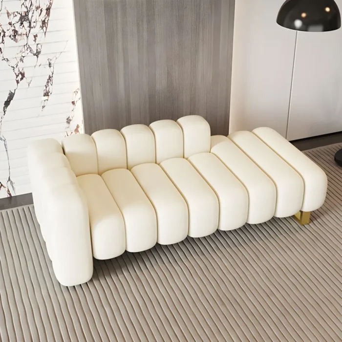 puffin – modern left arm channel tufted chaise lounge