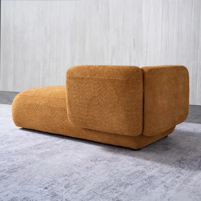 soleil – rustic orange platform style chaise lounge
