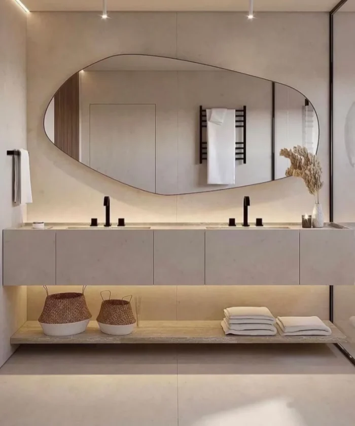 whorl – asymmetric contemporary style mirror