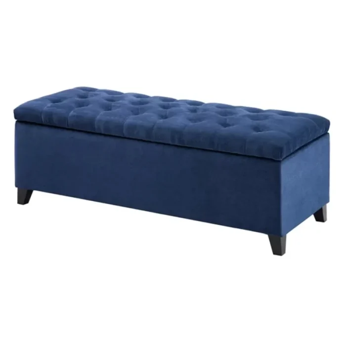 kevin – navy blue storage ottoman