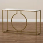 anser – ultra modern console table with golden metallic frame