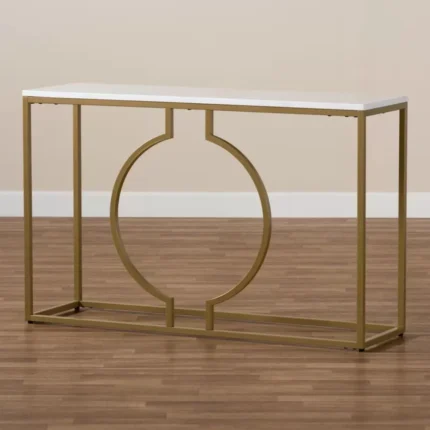 anser – ultra modern console table with golden metallic frame
