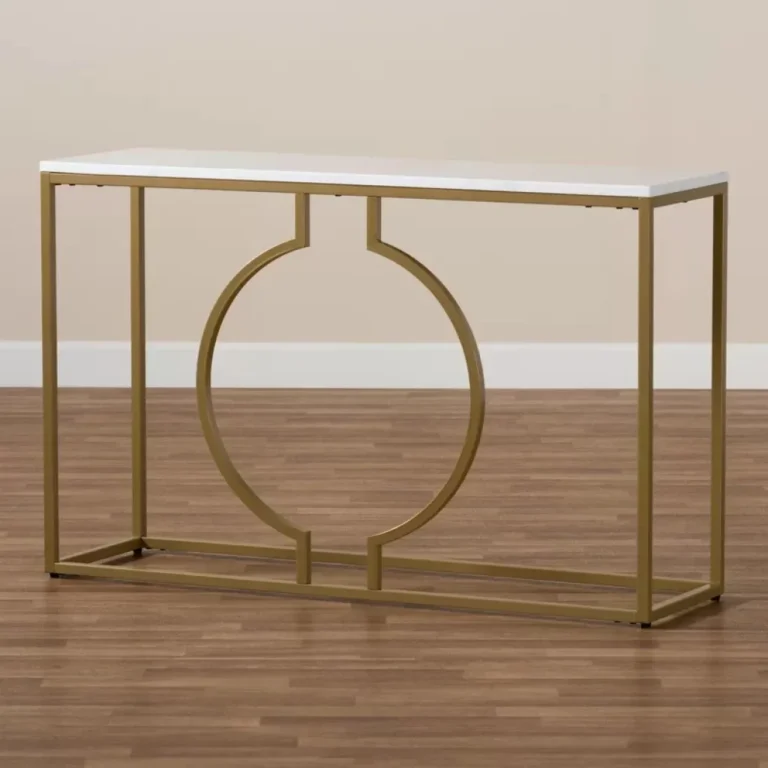 anser – ultra modern console table with golden metallic frame