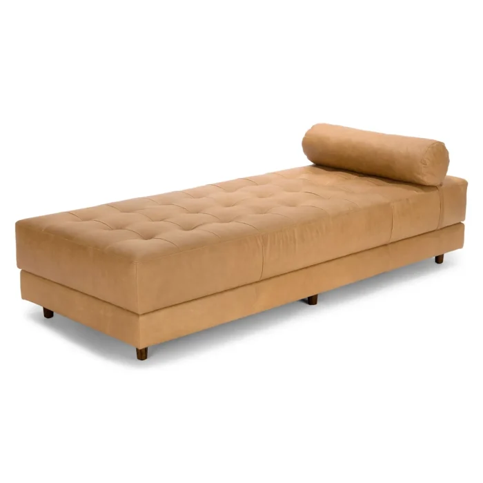 verve – mid century style brown chaise lounge