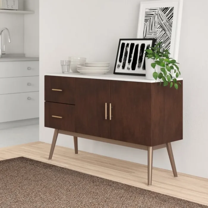 sirene – dark walnut brown matt polish finish side board