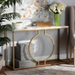 anser – ultra modern console table with golden metallic frame