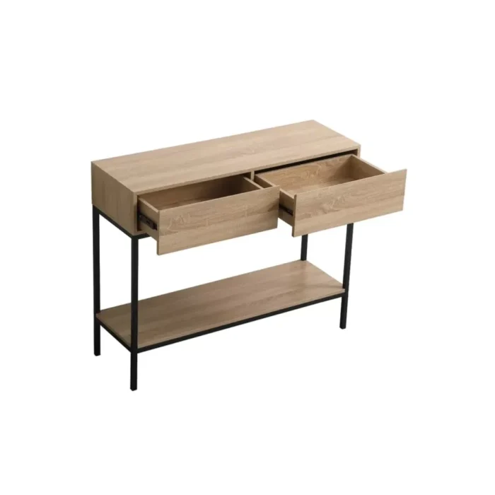 siamo – oak brown & black console table