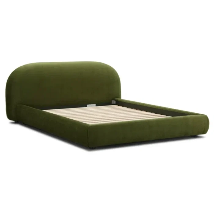 alge – green king size bed with extra comfort cushioning