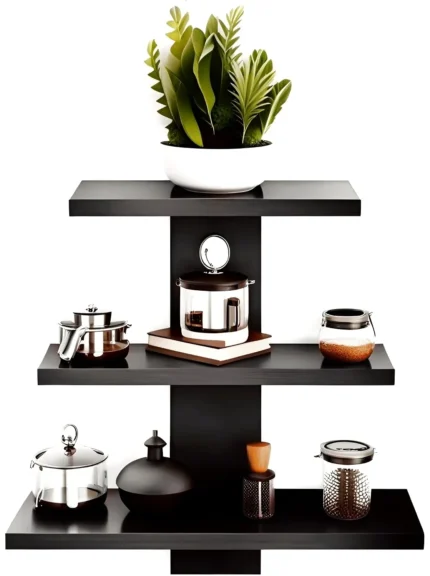 shelfie – three tired black wall shelf