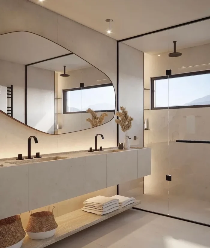 whorl – asymmetric contemporary style mirror