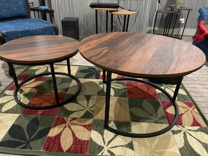center table set for drawing room iron base & wooden top