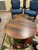 center table set for drawing room iron base & wooden top