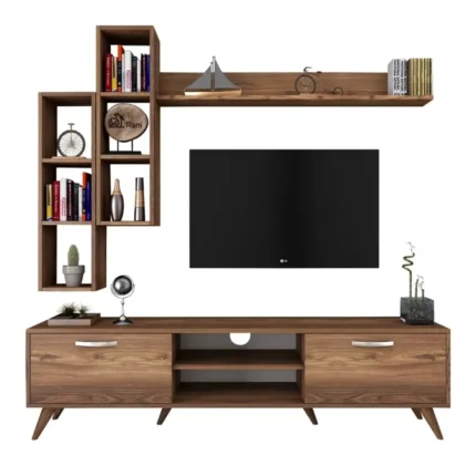 verta – urban style media wall unit in walnut brown