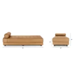 verve – mid century style brown chaise lounge