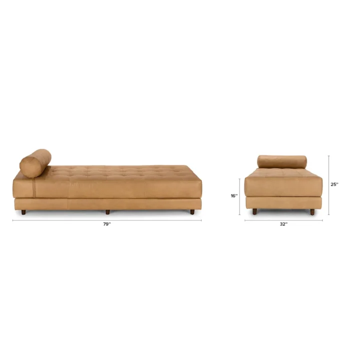 verve – mid century style brown chaise lounge