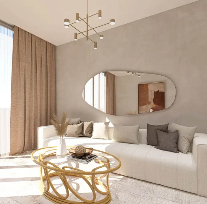 whorl – asymmetric contemporary style mirror
