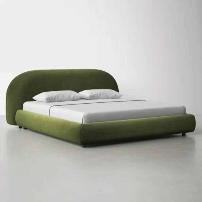 alge – green king size bed with extra comfort cushioning