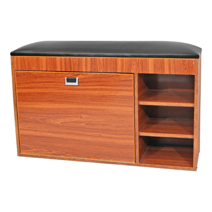 shoe rack with seat brown front