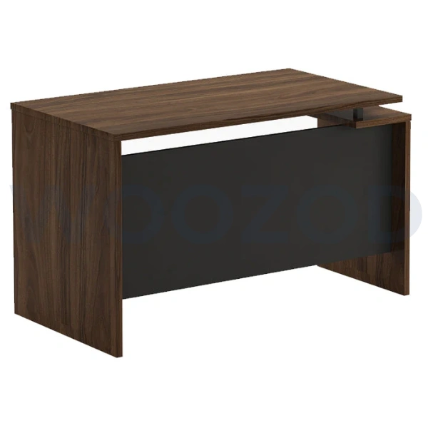 Woozod Ozone 2.0 Ri-Flex Desk in Noce Prenne and charcoal grey finish with metallic frame.