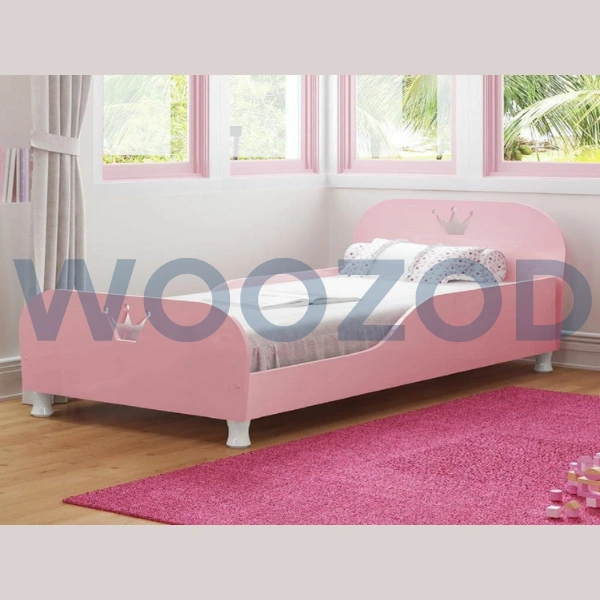 Woozod Baby Pink Girls Single Bed – modern kids furniture in soft pink color for girls’ bedroom.