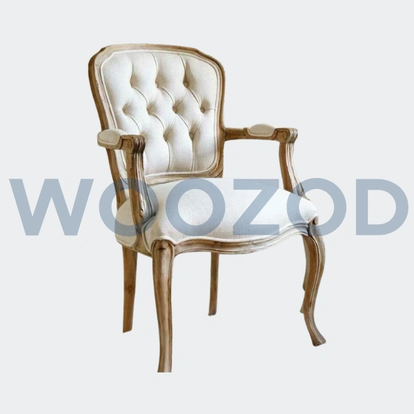 Woozod Bedroom Chair 20 set with Sheesham wood carving and velvet upholstery.